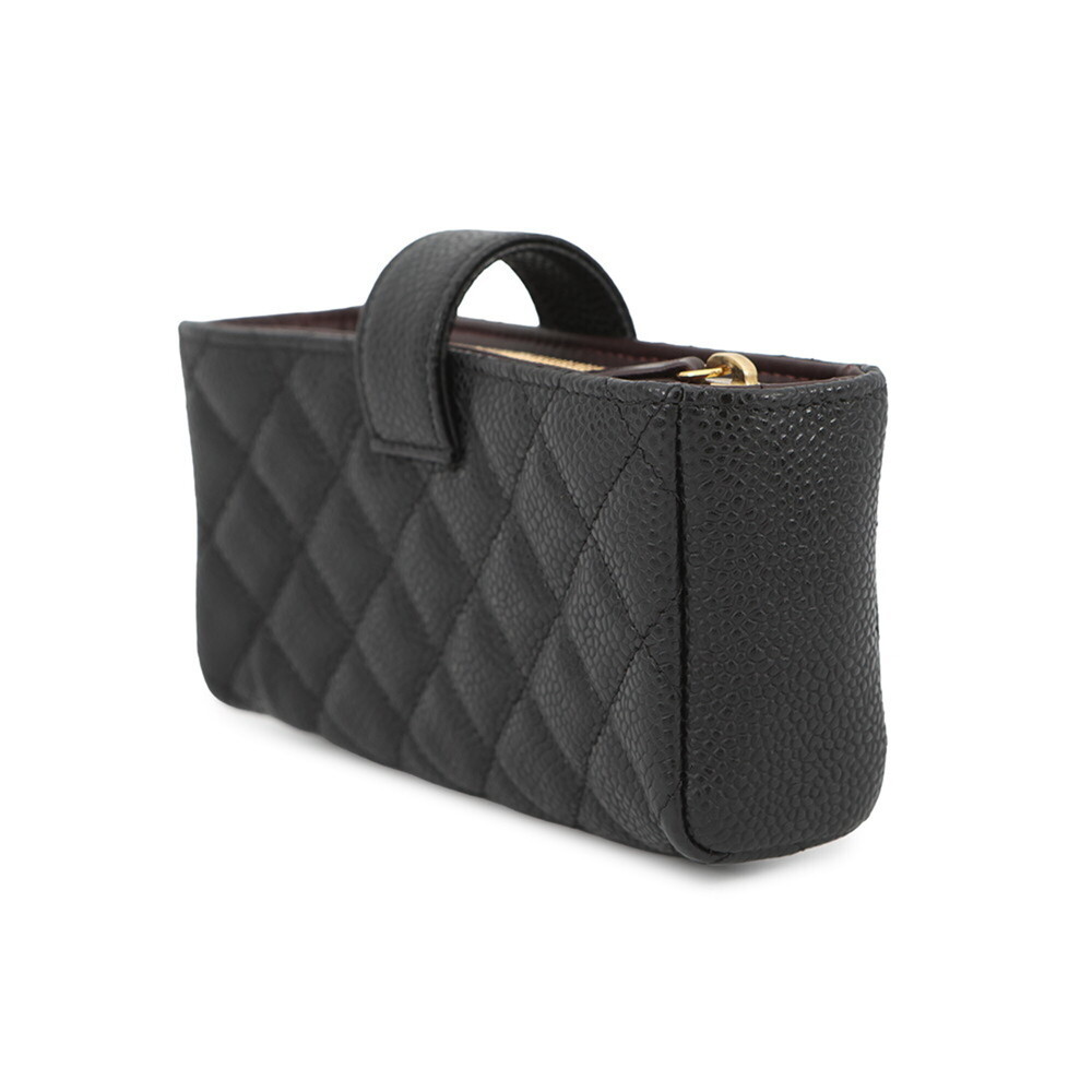 CHANEL Black Caviar Leather Logo Pouch - Picture 2 of 10